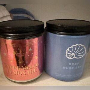Bath and body works 2 candles, Watermelon Lemonade & deep blue sea, NEW 7oz size